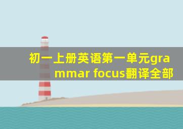 初一上册英语第一单元grammar focus翻译全部